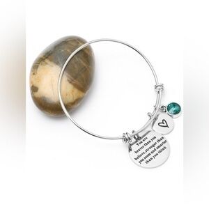 Brand new Stainless Steel Adjustable May Birthstone Bracelets Charm Bangle